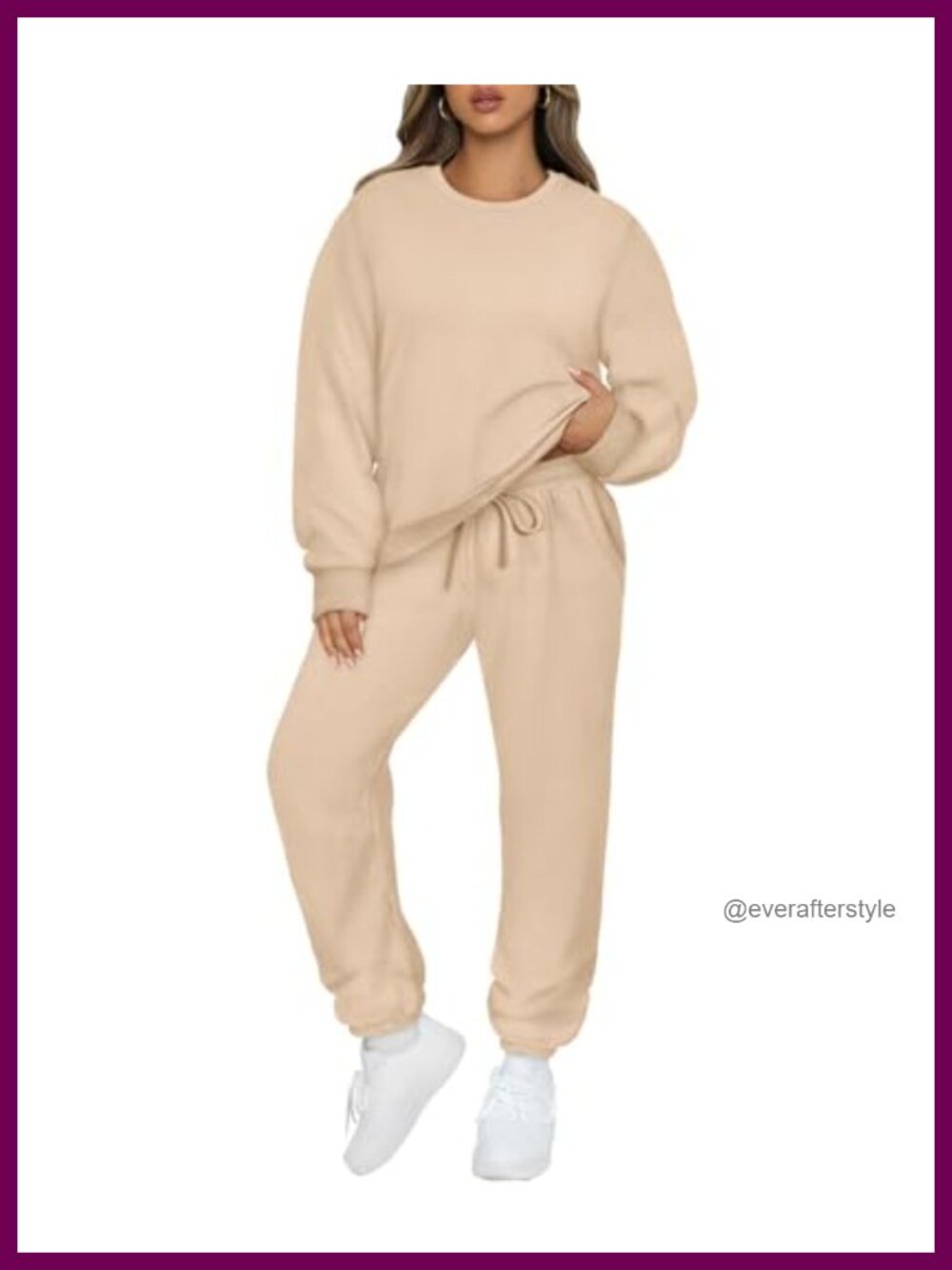 Plus Size 2 Piece Outfits for Women Rayon Crewneck Sweatsuit Set Lounge